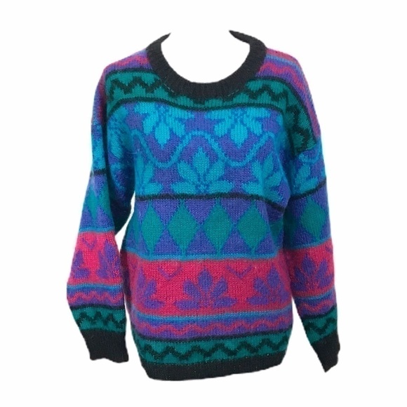 Vintage fuzzy mohair blend oversized sweater. - Picture 1 of 5